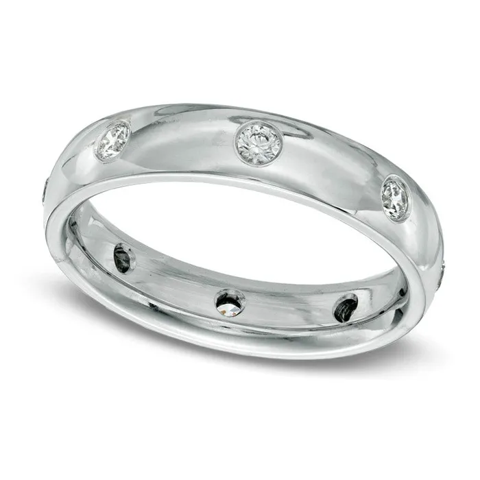 Mens 050 CT TW Natural Diamond Polished Wedding Band in Solid 14K White Gold Goldia Rings Mens 050 CT TW Natural Diamond Polished Wedding Band in Solid 14K White Gold Goldia Rings