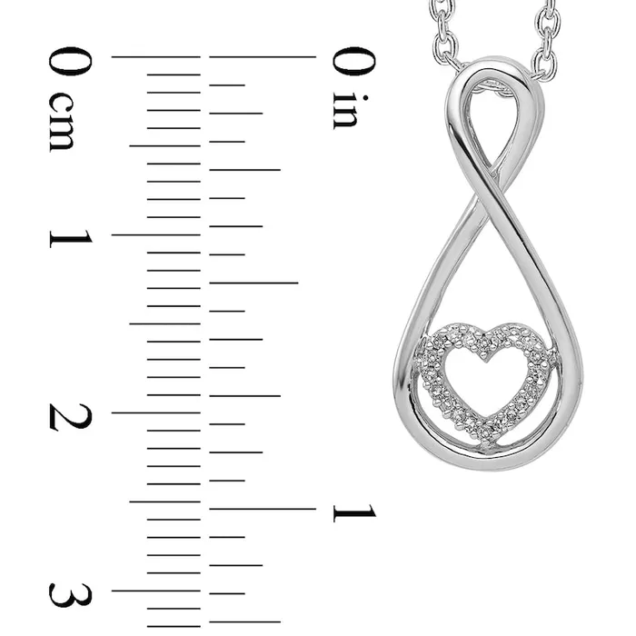 Necklaces 005 CT TW Natural Diamond Infinity with Heart Pendant in Sterling Silver Goldia Necklaces 005 CT TW Natural Diamond Infinity with Heart Pendant in Sterling Silver Goldia