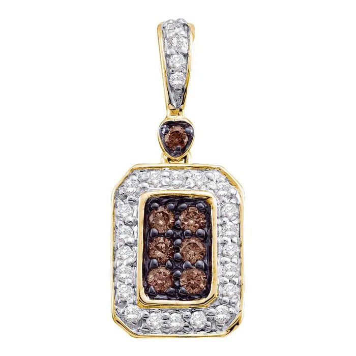 Necklaces 10k Yellow Gold Round Brown Diamond Fashion Pendant 14 Cttw gndatlanta Necklaces 10k Yellow Gold Round Brown Diamond Fashion Pendant 14 Cttw gndatlanta