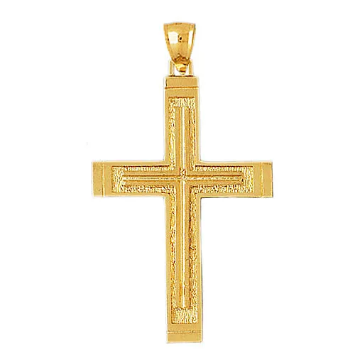 Necklaces 14K Gold 55MM Cross Pendant Goldia