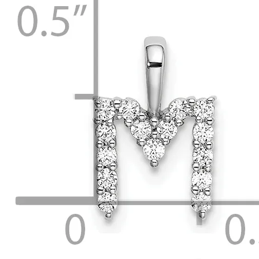 Necklaces 14k White Gold 16 Ct Lab Grown Diamond VSSI G Letter M Initial Pendant Goldia