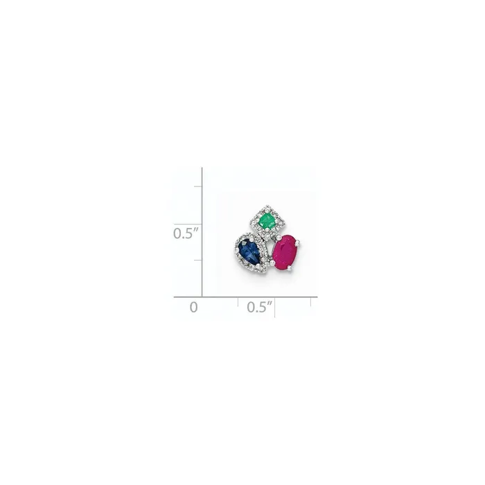 Necklaces 14k White Gold Diamond Sapphire Emerald u0026 Ruby Pendant Goldia