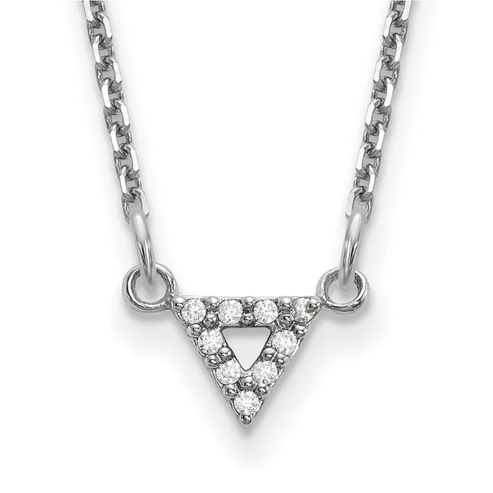 Necklaces 14k White Gold VS Quality Real Diamond 6mm Triangle Necklace Goldia Necklaces 14k White Gold VS Quality Real Diamond 6mm Triangle Necklace Goldia