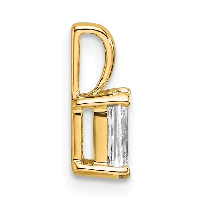 Necklaces 14k Yellow Gold 12 Ct Certified Lab Grown Diamond VSSI G Radiant Four Prong Pendant Goldia