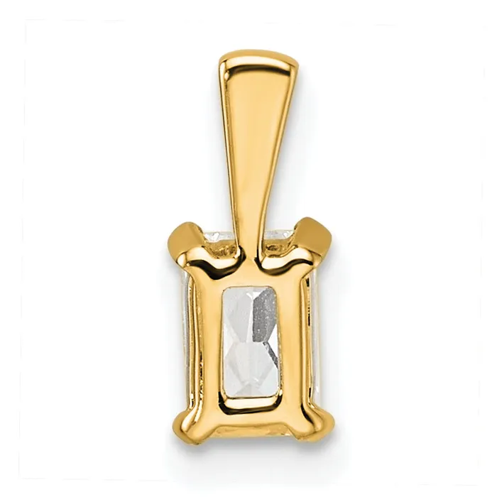 Necklaces 14k Yellow Gold 12 Ct Certified Lab Grown Diamond VSSI G Radiant Four Prong Pendant Goldia