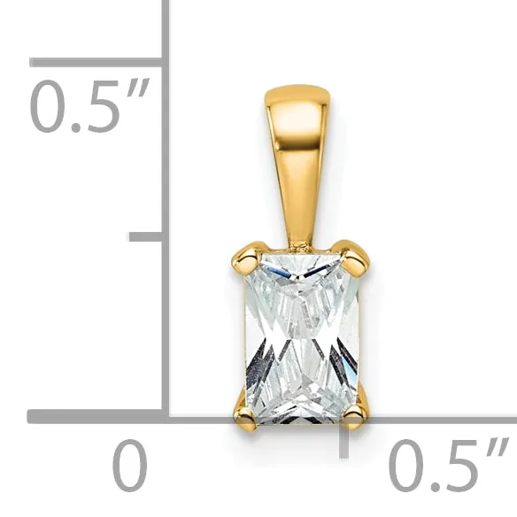 Necklaces 14k Yellow Gold 12 Ct Certified Lab Grown Diamond VSSI G Radiant Four Prong Pendant Goldia