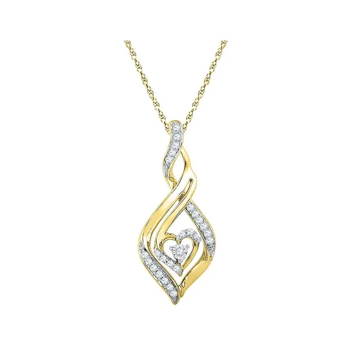 Necklaces gndatlanta 10k Yellow Gold Round Diamond Heart Spade Frame Pendant 18 Cttw Necklaces gndatlanta 10k Yellow Gold Round Diamond Heart Spade Frame Pendant 18 Cttw