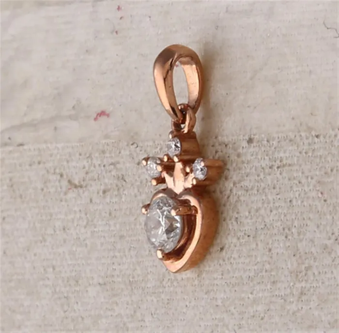 Necklaces gndatlanta 14k Rose Gold Round Diamond Heart Pendant 14 Cttw