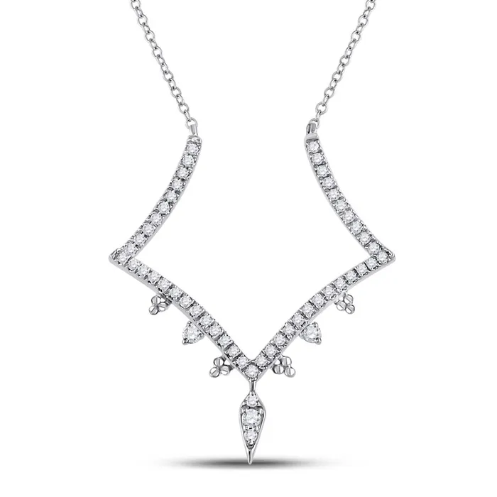 Necklaces gndatlanta 14k White Gold Round Diamond Fashion Necklace 14 Cttw Necklaces gndatlanta 14k White Gold Round Diamond Fashion Necklace 14 Cttw