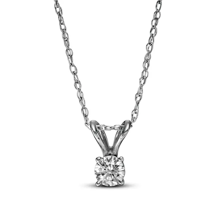 Necklaces Goldia 017 CT Natural Clarity Enhanced Solitaire Pendant in 14K White Gold JI3 Necklaces Goldia 017 CT Natural Clarity Enhanced Solitaire Pendant in 14K White Gold JI3