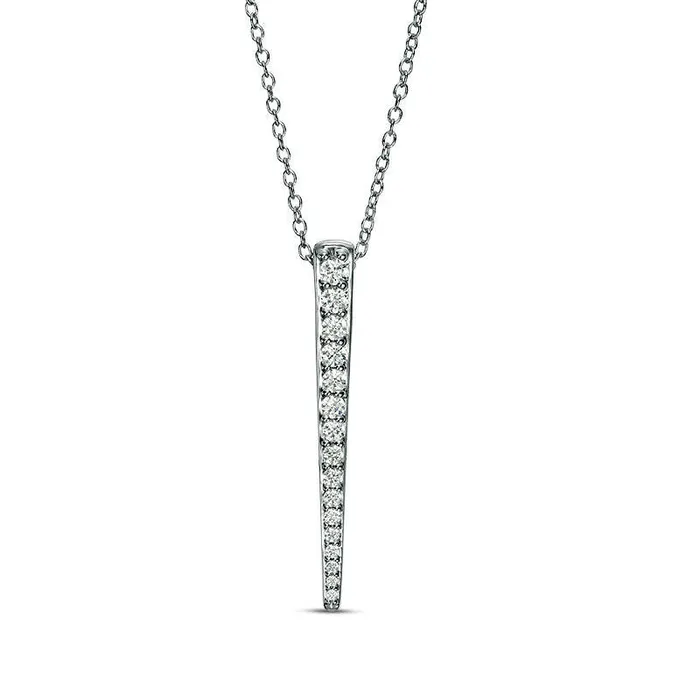 Necklaces Goldia 025 CT TW Natural Diamond Tapered Linear Bar Necklace in Sterling Silver Necklaces Goldia 025 CT TW Natural Diamond Tapered Linear Bar Necklace in Sterling Silver