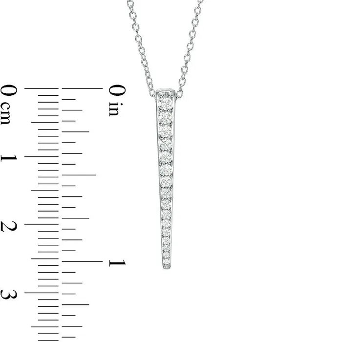 Necklaces Goldia 025 CT TW Natural Diamond Tapered Linear Bar Necklace in Sterling Silver Necklaces Goldia 025 CT TW Natural Diamond Tapered Linear Bar Necklace in Sterling Silver