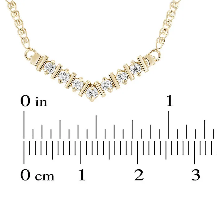 Necklaces Goldia 025 CT TW Natural Diamond V Necklace in 14K Gold ISI2 16 Necklaces Goldia 025 CT TW Natural Diamond V Necklace in 14K Gold ISI2 16