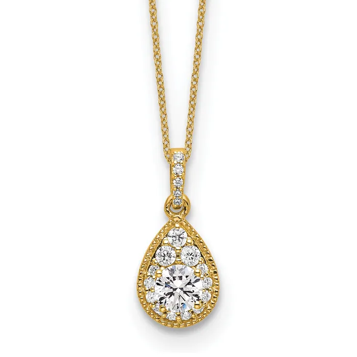 Necklaces Goldia 10k Yellow Gold 12 Ct Lab Grown Diamond VSSI G 18 inch Teardrop Pendant Necklace Necklaces Goldia 10k Yellow Gold 12 Ct Lab Grown Diamond VSSI G 18 inch Teardrop Pendant Necklace