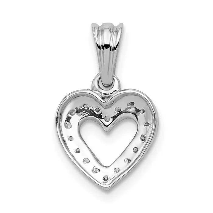 Necklaces Goldia 14k White Gold 110ct Real Diamond Heart Pendant