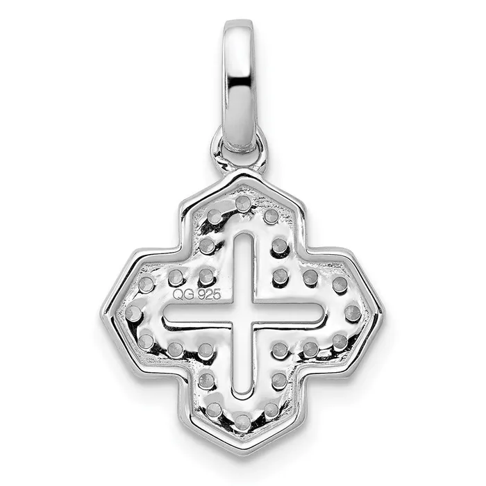 Necklaces Goldia 14k White Gold 14ct Real Diamond Fancy Cross Pendant