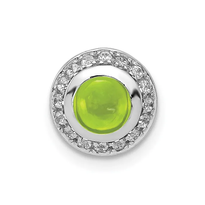 Necklaces Goldia 14k White Gold Real Diamond and Cabochon 91 Peridot Chain Slide Necklaces Goldia 14k White Gold Real Diamond and Cabochon 91 Peridot Chain Slide