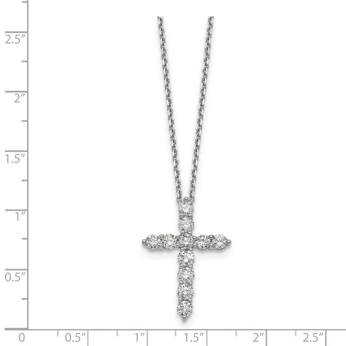 Necklaces Goldia 14k White Gold Real Diamond Cross 18 inch Necklace