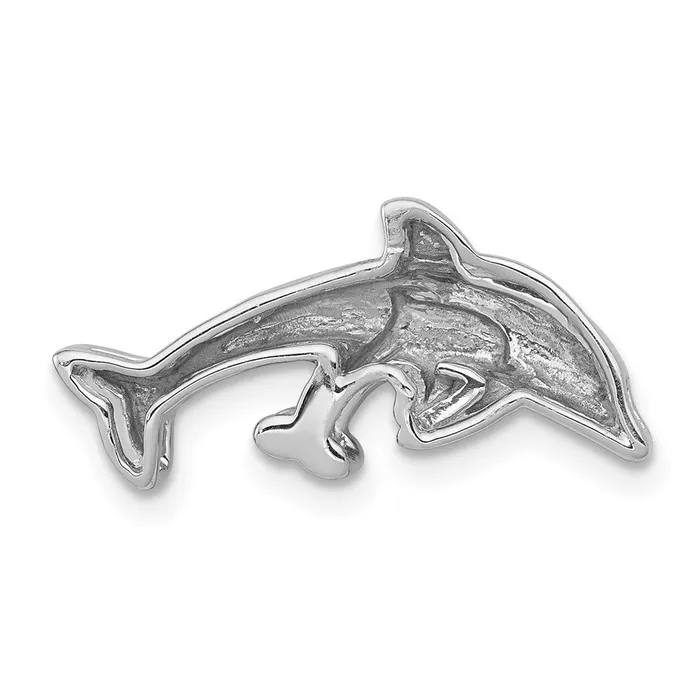 Necklaces Goldia 14k White Gold Real Diamond Dolphins Chain Slide