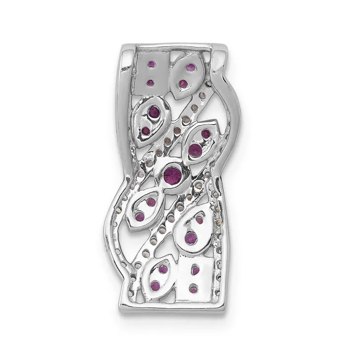 Necklaces Goldia 14k White Gold Real Diamond u0026 30 Ruby Fancy Chain Slide
