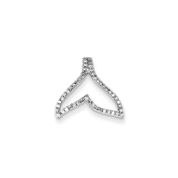 Necklaces Goldia 14k White Gold Real Diamond Whale Tail Chain Slide