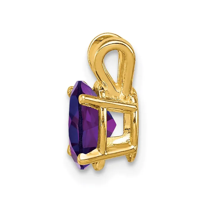 Necklaces Goldia 14K Yellow Gold 7x5mm Oval Amethyst Checker pendant