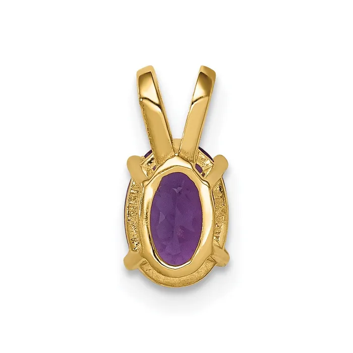 Necklaces Goldia 14K Yellow Gold 7x5mm Oval Amethyst Checker pendant