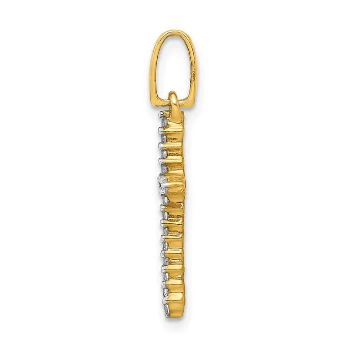 Necklaces Goldiacom 10K Yellow Gold 16ct Simulated Diamond Cross Pendant Necklaces Goldiacom 10K Yellow Gold 16ct Simulated Diamond Cross Pendant