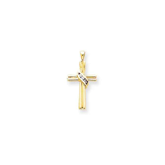 Necklaces Goldiacom 14k AA Diamond Cross Pendant