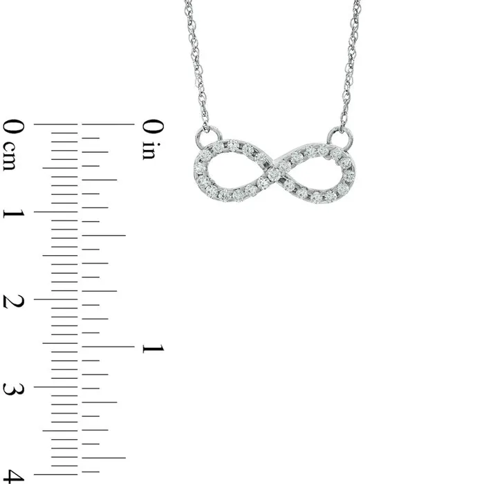 Necklaces Goldia LabCreated White Sapphire Sideways Infinity Necklace in Sterling Silver Necklaces Goldia LabCreated White Sapphire Sideways Infinity Necklace in Sterling Silver