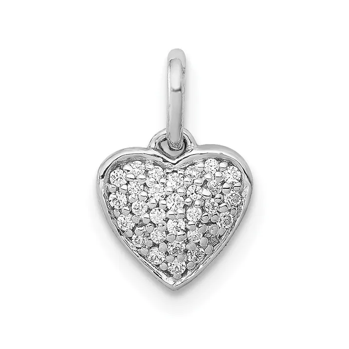 Necklaces Goldia Solid 14k White Gold 110ct Simulated CZ Heart Pendant