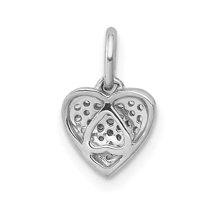 Necklaces Goldia Solid 14k White Gold 110ct Simulated CZ Heart Pendant
