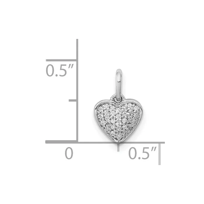 Necklaces Goldia Solid 14k White Gold 110ct Simulated CZ Heart Pendant