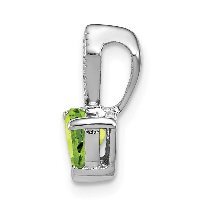 Necklaces Goldia Sterling Silver Diamond and Peridot Heart Pendant