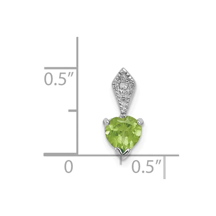 Necklaces Goldia Sterling Silver Diamond and Peridot Heart Pendant