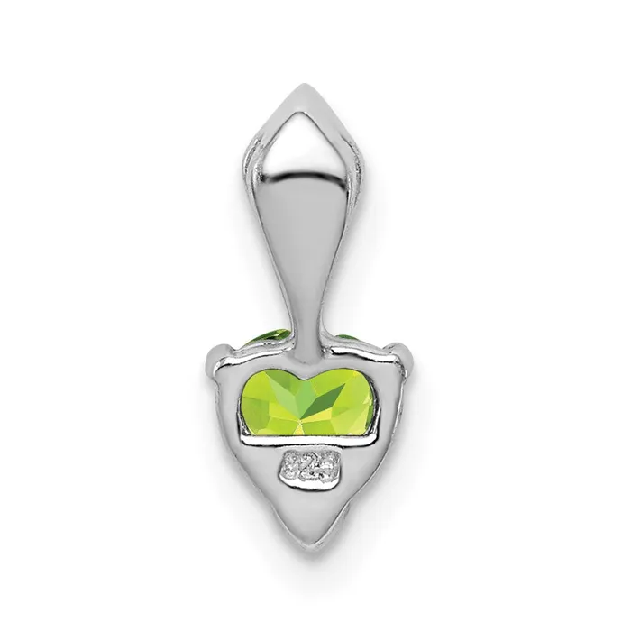 Necklaces Goldia Sterling Silver Diamond and Peridot Heart Pendant