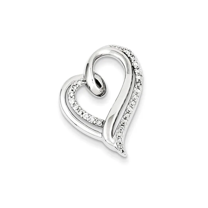 Necklaces Goldia Sterling Silver Diamond Heart Pendant