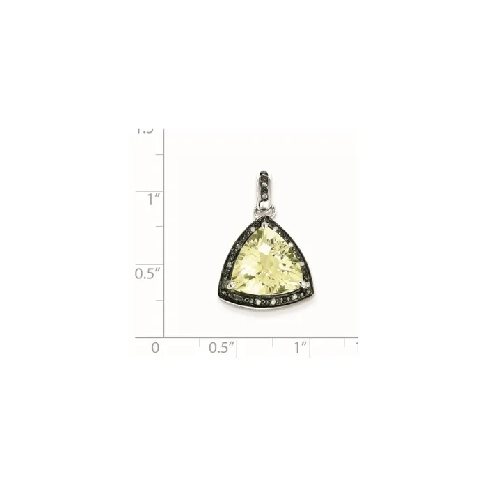 Necklaces Goldia Sterling Silver Lemon Quartz and Diamond Pendant