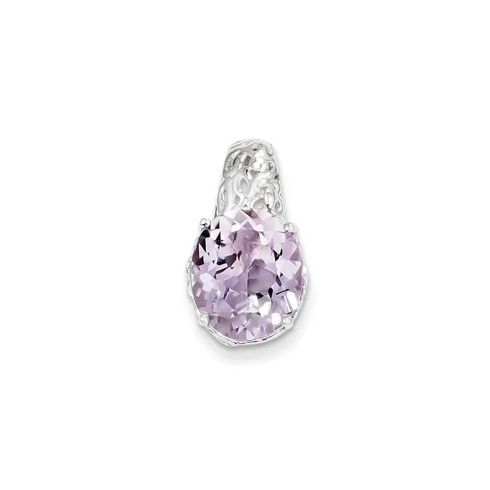 Necklaces Goldia Sterling Silver Pink Quartz Pendant