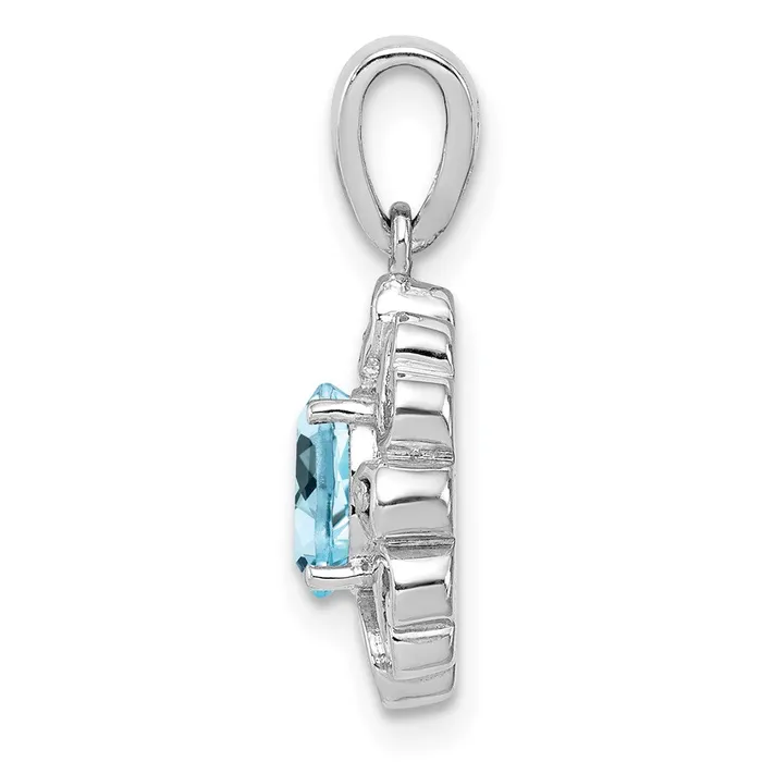 Necklaces Goldia Sterling Silver Rhodium Plated Diamond u0026 Sky Blue Topaz Oval Pendant