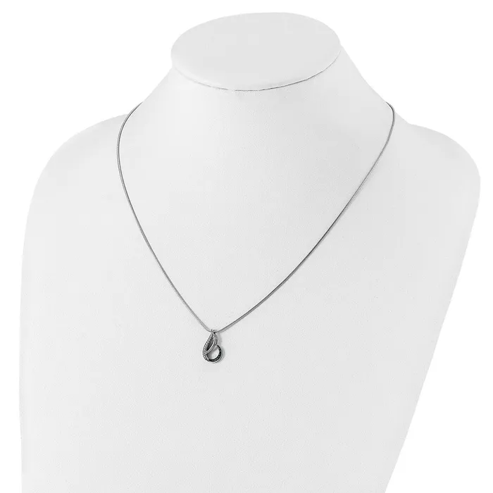 Necklaces Goldia White Night Sterling Silver Rhodiumplated Blue and White Diamond Teardrop 18 Inch Necklace with 2 Inch Extender