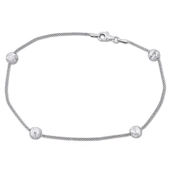 Necklaces JMS always Original Amour 6mm Ball Station Chain Anklet with Sterling Silver Lobster Clasp 9 in Necklaces JMS always Original Amour 6mm Ball Station Chain Anklet with Sterling Silver Lobster Clasp 9 in
