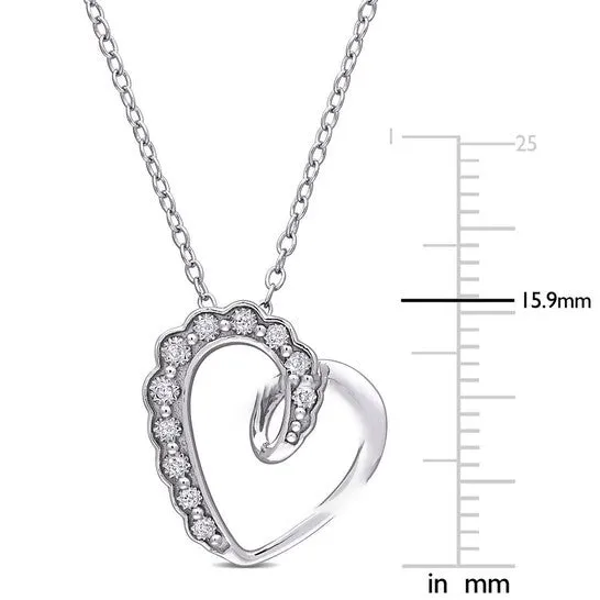Necklaces JMS always Original AMOUR Diamondaccent Heart Pendant with Chain In Sterling Silver Necklaces JMS always Original AMOUR Diamondaccent Heart Pendant with Chain In Sterling Silver