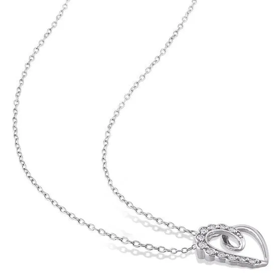 Necklaces JMS always Original AMOUR Diamondaccent Heart Pendant with Chain In Sterling Silver Necklaces JMS always Original AMOUR Diamondaccent Heart Pendant with Chain In Sterling Silver