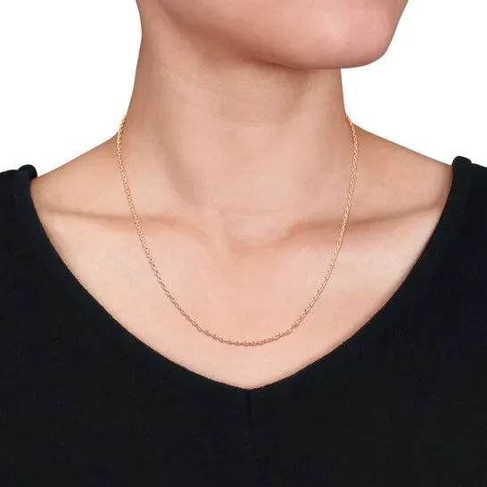 Necklaces JMS always Original AMOUR Rolo Chain Necklace In Rose Plated Sterling Silver 18 In Necklaces JMS always Original AMOUR Rolo Chain Necklace In Rose Plated Sterling Silver 18 In