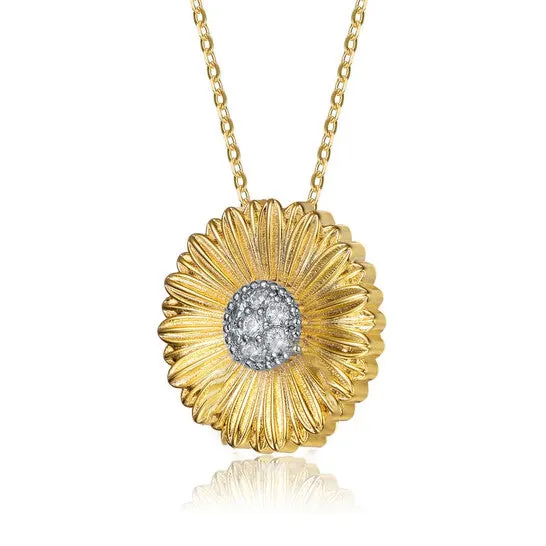 Necklaces JMS always Original Rachel Glauber Rhodium and 14K Gold Plated Cubic Zirconia Floral Pendant Necklace Necklaces JMS always Original Rachel Glauber Rhodium and 14K Gold Plated Cubic Zirconia Floral Pendant Necklace