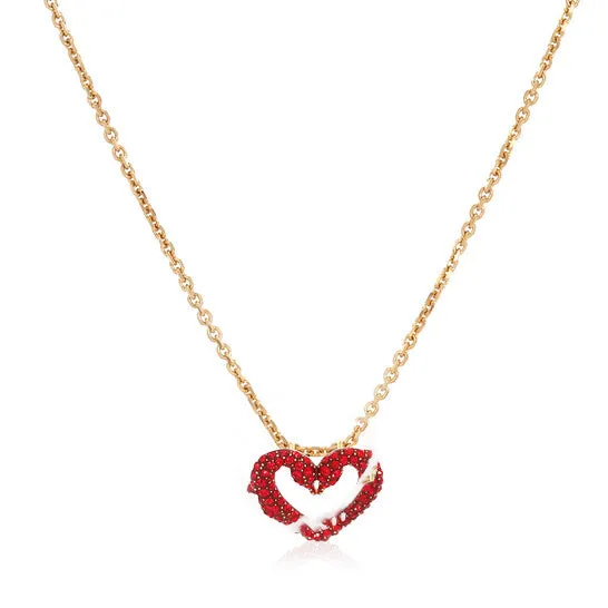 Necklaces JMS always Original Swarovski Red Una GoldTone Plated Heart Pave Necklace Necklaces JMS always Original Swarovski Red Una GoldTone Plated Heart Pave Necklace