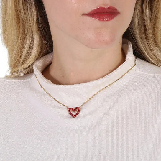 Necklaces JMS always Original Swarovski Red Una GoldTone Plated Heart Pave Necklace Necklaces JMS always Original Swarovski Red Una GoldTone Plated Heart Pave Necklace