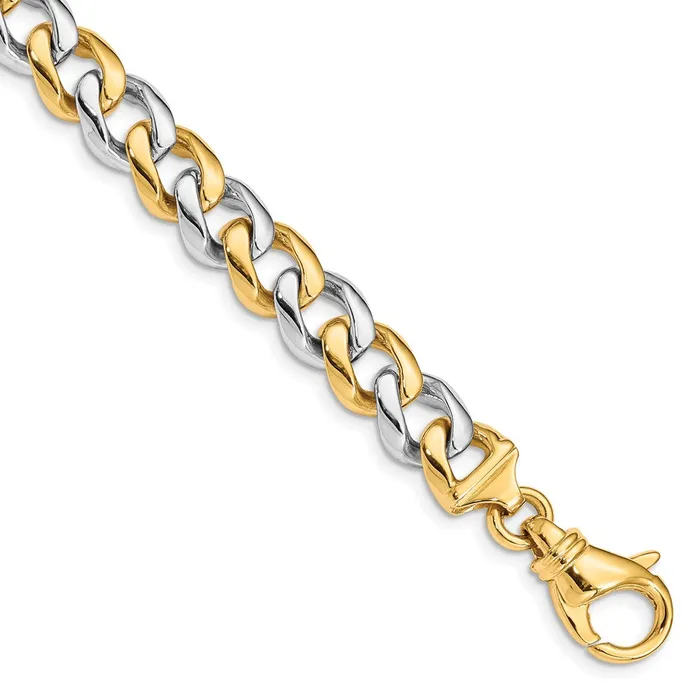 Necklaces MDS Solid 14K Twotone Gold 22 inch 93mm Hand Polished Fancy Link with Fancy Lobster Clasp Chain Necklace Necklaces MDS Solid 14K Twotone Gold 22 inch 93mm Hand Polished Fancy Link with Fancy Lobster Clasp Chain Necklace