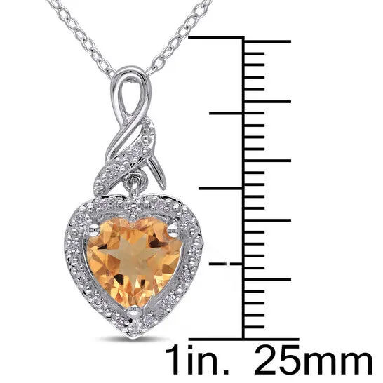 Necklaces Original AMOUR Diamond and Citrine Heart Twist Pendant with Chain In Sterling Silver JMS always Necklaces Original AMOUR Diamond and Citrine Heart Twist Pendant with Chain In Sterling Silver JMS always